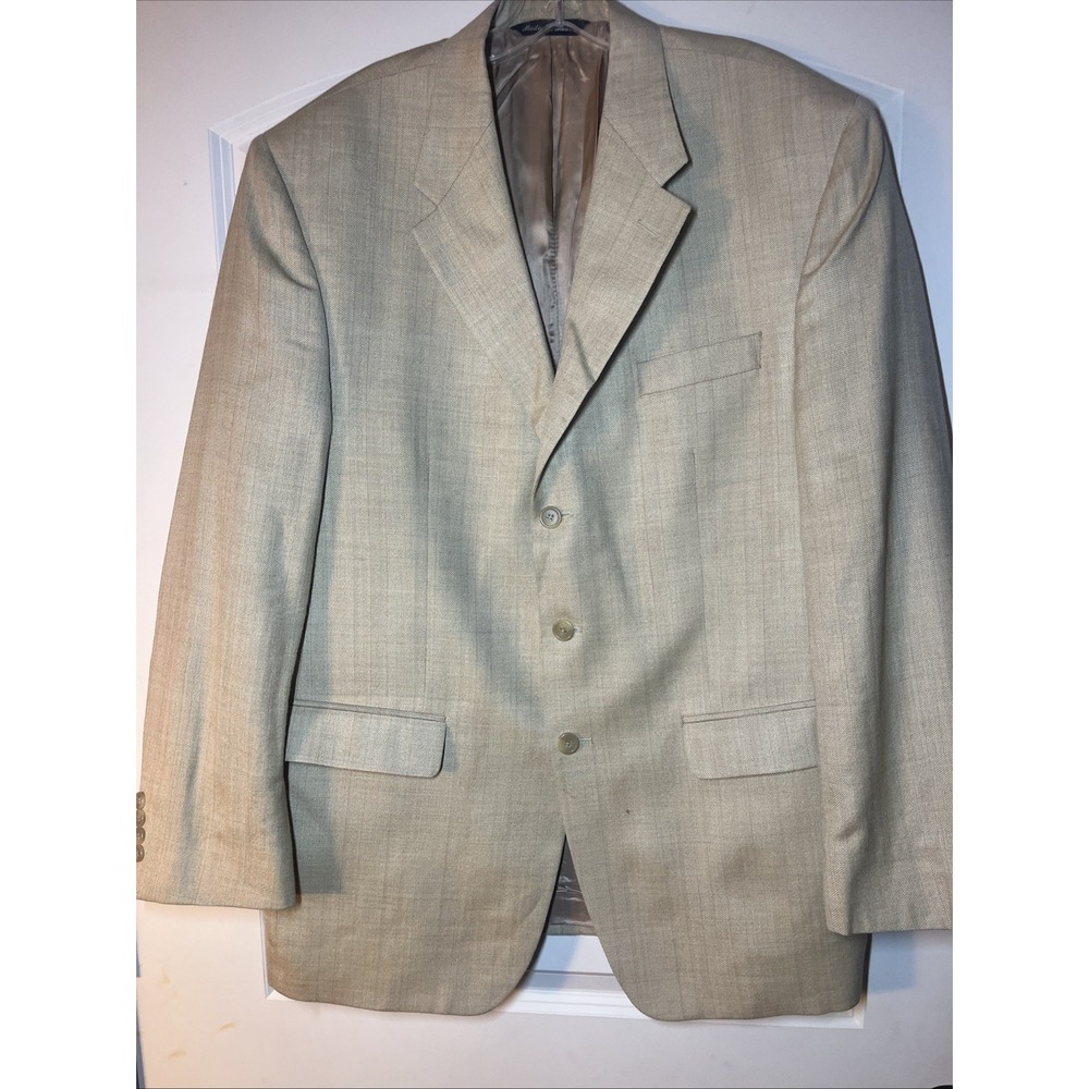 Ralph Lauren Men's Beige Herringbone Tweed Blazer Suit Jacket